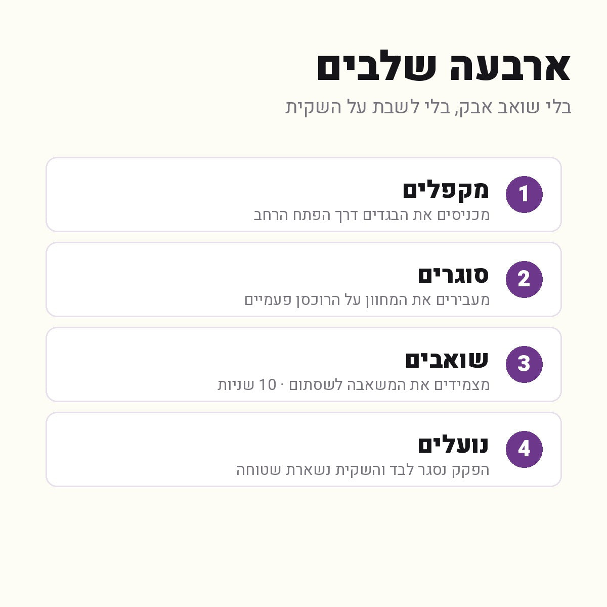 ארבעה שלבי שימוש
